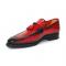 Emilio Franco "Dino" Red/Black Genuine Italian Ultra Lite Rubber Leather Tassel Loafers.